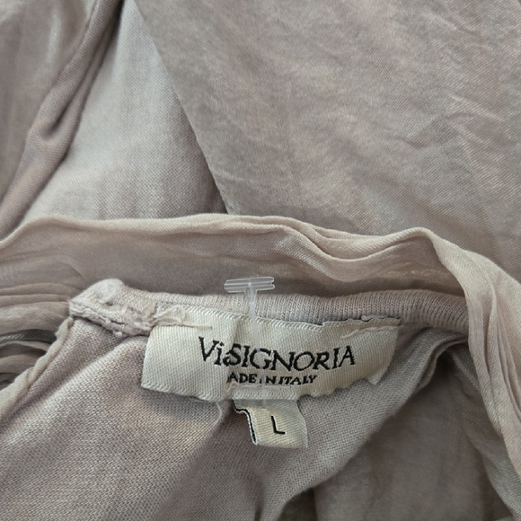 Via Signoria Floral Blue and Gray Women's Top Size Large - Picture 6 of 6